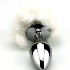 Furry Fantasy White Bunny Tail Butt Plug