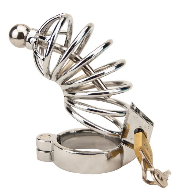 Impound Corkscrew Male Chastity Device with Penis Plug