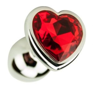 Precious Metals Heart Shaped Anal Plug - Silver